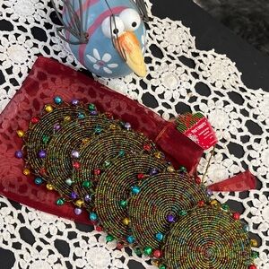 Pier 1 Festive multiple colored Coasters/bar accessories.